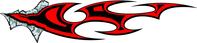 RIPOPEN_02 Ripped Open Metal with Flames Graphic Flame Decal