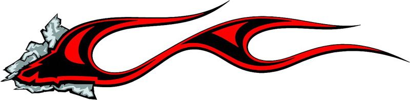 RIPOPEN_04 Ripped Open Metal with Flames Graphic Flame Decal