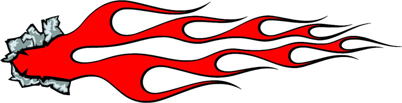 RIPOPEN_05 Ripped Open Metal with Flames Graphic Flame Decal