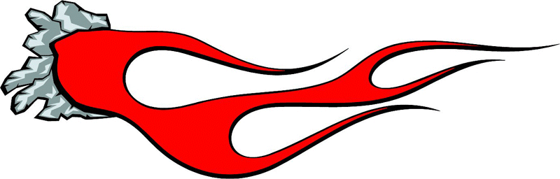RIPOPEN_06 Ripped Open Metal with Flames Graphic Flame Decal