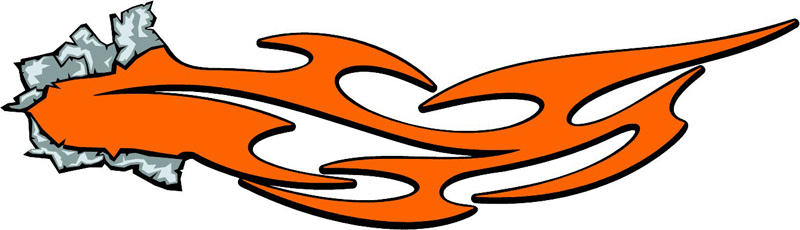 RIPOPEN_11 Ripped Open Metal with Flames Graphic Flame Decal