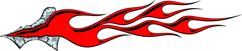 RIPOPEN_12 Ripped Open Metal with Flames Graphic Flame Decal