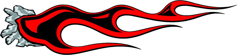 RIPOPEN_13 Ripped Open Metal with Flames Graphic Flame Decal