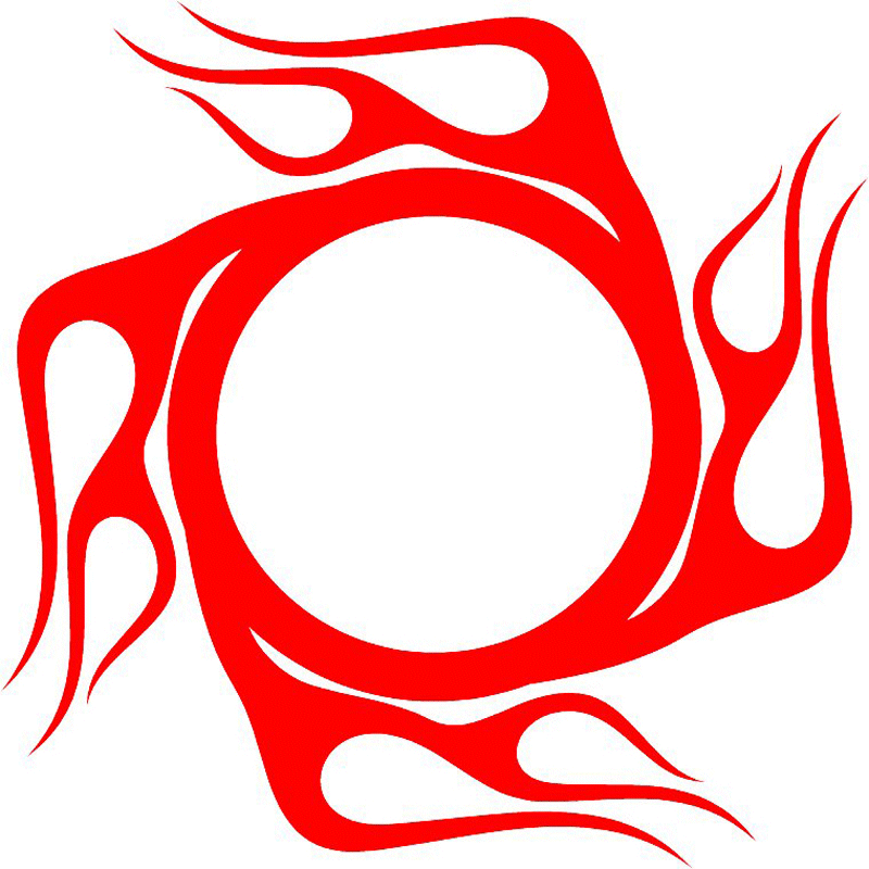 ROUND_00 Round Flames Graphic Flame Decal