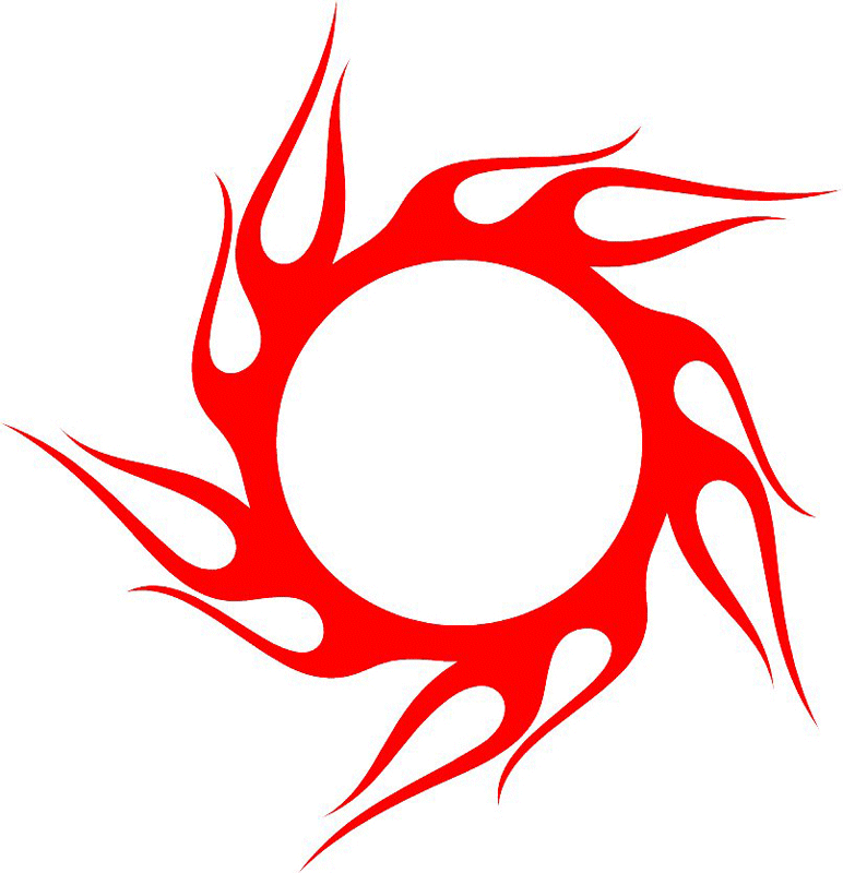 ROUND_01 Round Flames Graphic Flame Decal