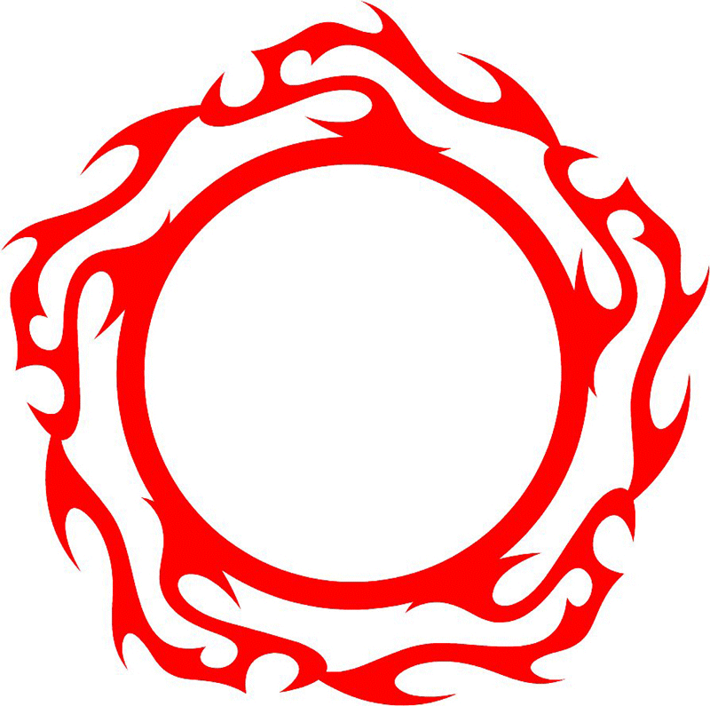 ROUND_02 Round Flames Graphic Flame Decal