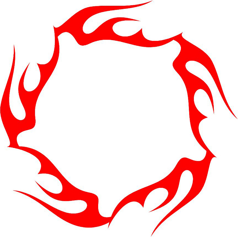 ROUND_03 Round Flames Graphic Flame Decal