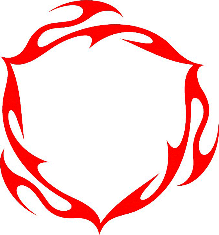 ROUND_07 Round Flames Graphic Flame Decal