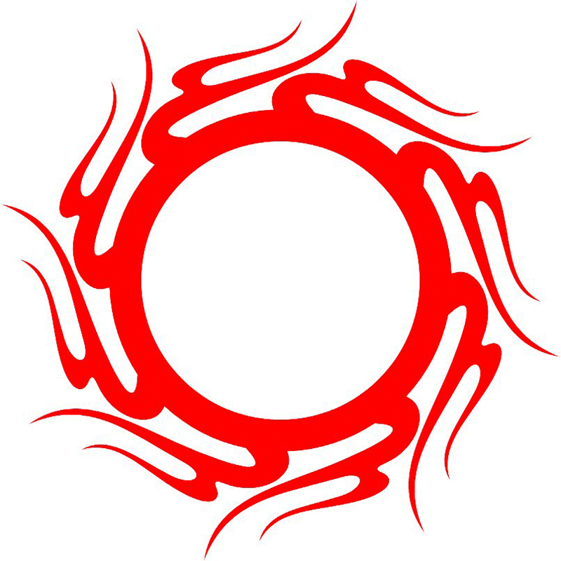 ROUND_08 Round Flames Graphic Flame Decal