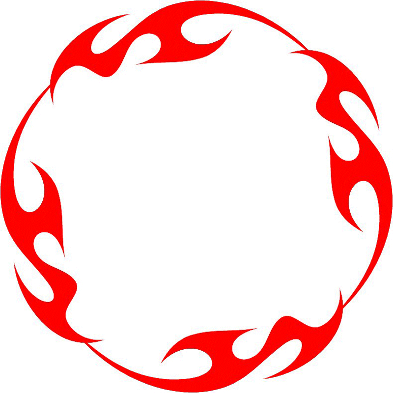 ROUND_11 Round Flames Graphic Flame Decal