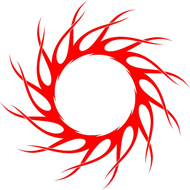 ROUND_13 Round Flames Graphic Flame Decal