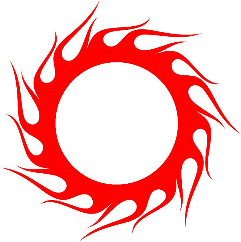 ROUND_14 Round Flames Graphic Flame Decal