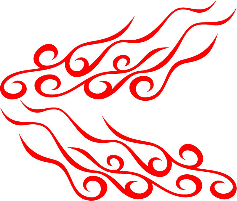 side_30 Side Flames Graphic Flame Decal