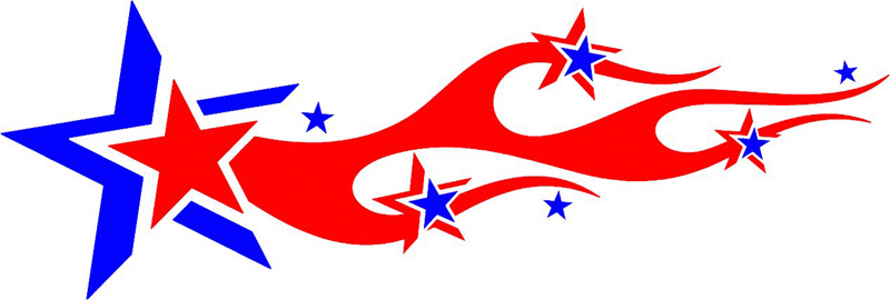 STARS_04 Stars n Flames Graphic Flame Decal