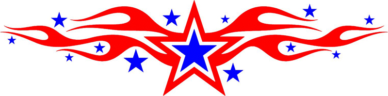 STARS_07 Stars n Flames Graphic Flame Decal