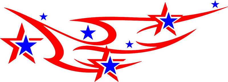 STARS_08 Stars n Flames Graphic Flame Decal