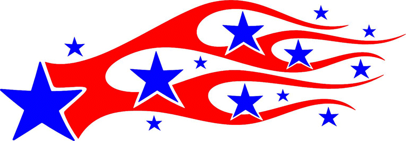 STARS_11 Stars n Flames Graphic Flame Decal