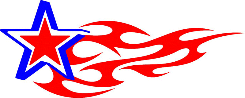 STARS_16 Stars n Flames Graphic Flame Decal