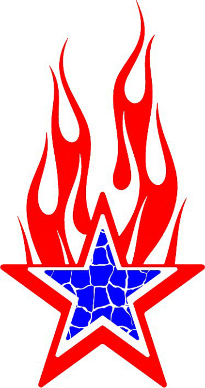 STARS_19 Stars n Flames Graphic Flame Decal