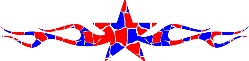 STARS_20 Stars n Flames Graphic Flame Decal
