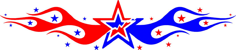 STARS_21 Stars n Flames Graphic Flame Decal