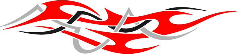 STRIPES_04 Stripes n Flames Graphic Flame Decal