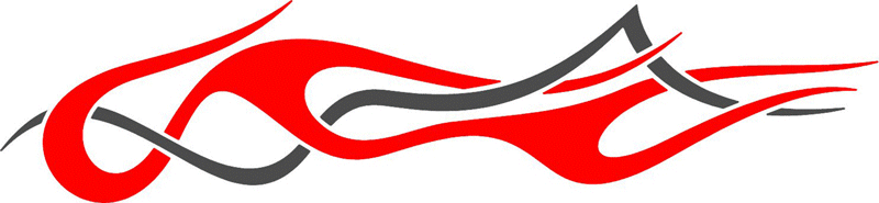 STRIPES_06 Stripes n Flames Graphic Flame Decal