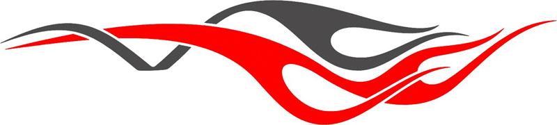 STRIPES_10 Stripes n Flames Graphic Flame Decal