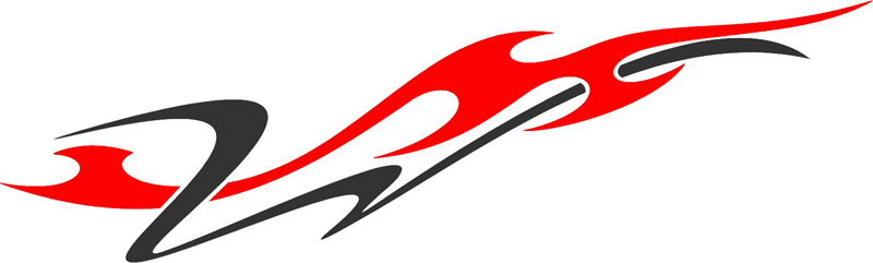 STRIPES_14 Stripes n Flames Graphic Flame Decal
