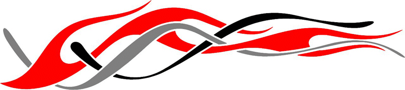 STRIPES_16 Stripes n Flames Graphic Flame Decal
