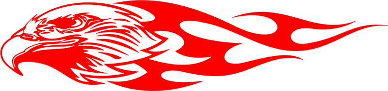 tref_00 Tribal Eagle Flames Graphic Flame Decal