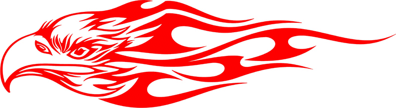 tref_01 Tribal Eagle Flames Graphic Flame Decal