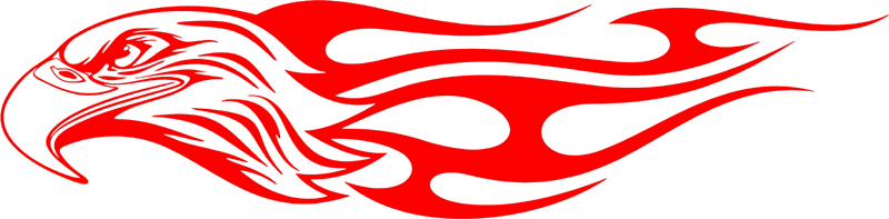 tref_02 Tribal Eagle Flames Graphic Flame Decal