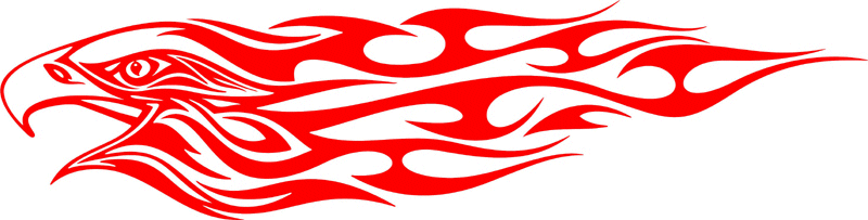 tref_03 Tribal Eagle Flames Graphic Flame Decal