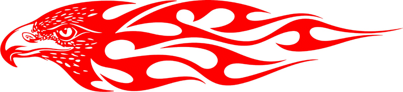 tref_04 Tribal Eagle Flames Graphic Flame Decal