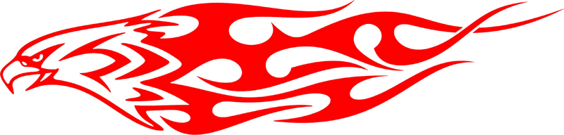 tref_05 Tribal Eagle Flames Graphic Flame Decal