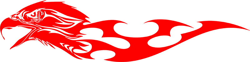tref_07 Tribal Eagle Flames Graphic Flame Decal