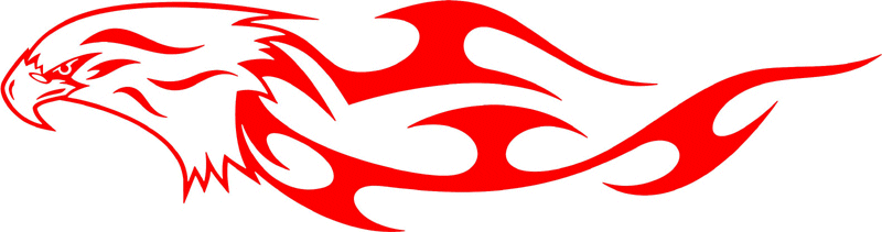 tref_08 Tribal Eagle Flames Graphic Flame Decal