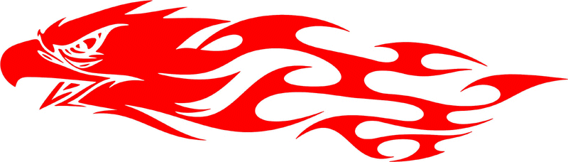 tref_09 Tribal Eagle Flames Graphic Flame Decal