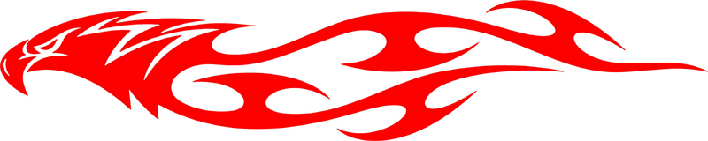 tref_10 Tribal Eagle Flames Graphic Flame Decal