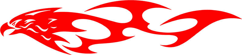 tref_11 Tribal Eagle Flames Graphic Flame Decal