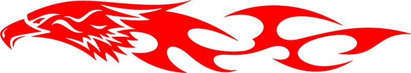 tref_12 Tribal Eagle Flames Graphic Flame Decal