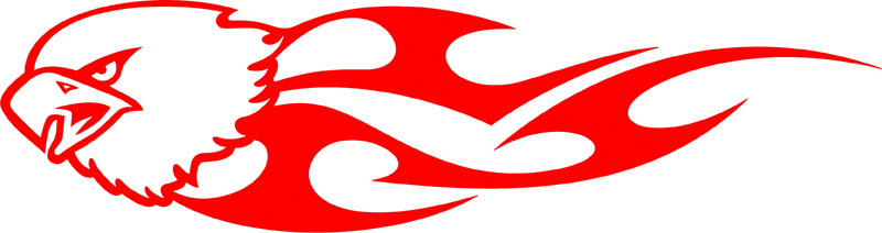 tref_13 Tribal Eagle Flames Graphic Flame Decal