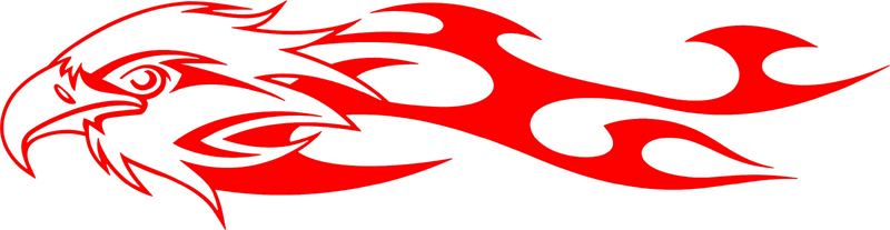 tref_14 Tribal Eagle Flames Graphic Flame Decal
