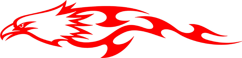 tref_16 Tribal Eagle Flames Graphic Flame Decal