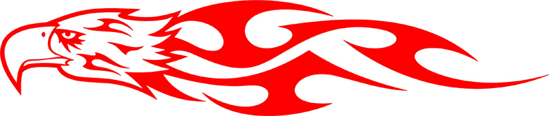 tref_17 Tribal Eagle Flames Graphic Flame Decal