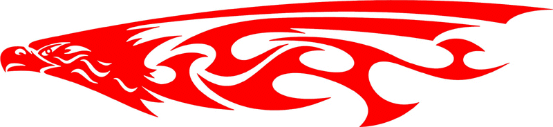 tref_20 Tribal Eagle Flames Graphic Flame Decal