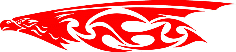 tref_21 Tribal Eagle Flames Graphic Flame Decal