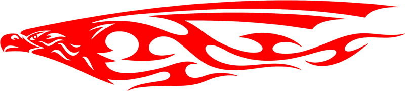 tref_22 Tribal Eagle Flames Graphic Flame Decal