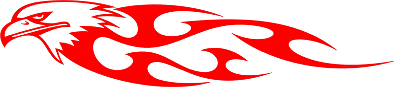 tref_23 Tribal Eagle Flames Graphic Flame Decal